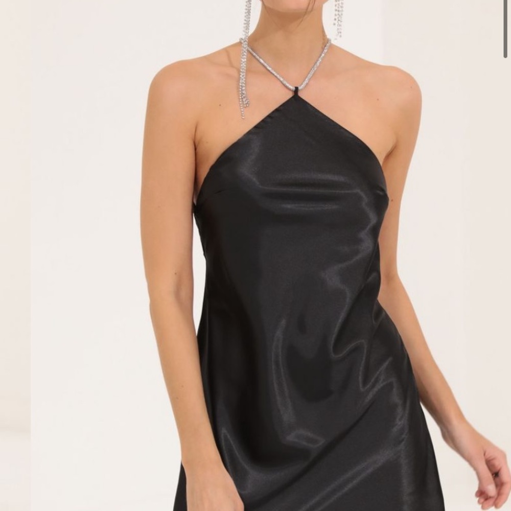 Lucy in the Sky Liliana rhinestone halter mini dress